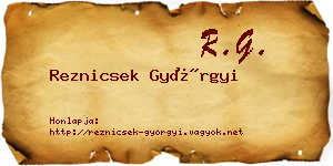 Reznicsek Györgyi névjegykártya